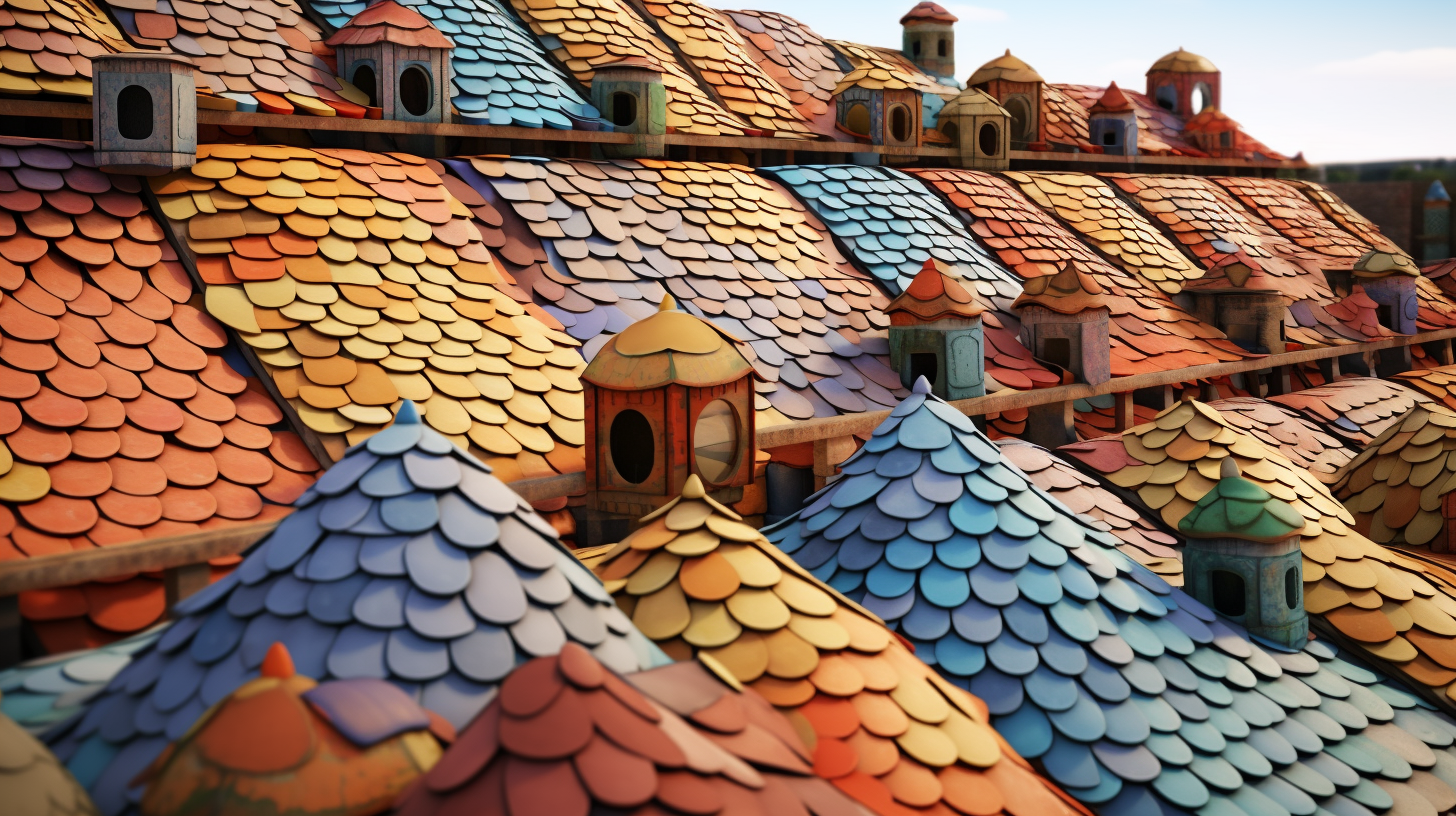 various colored roof tiles