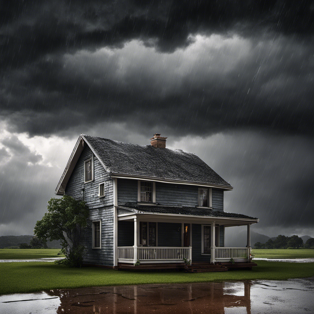 An image depicting a gloomy, stormy sky with dark rain clouds looming overhead