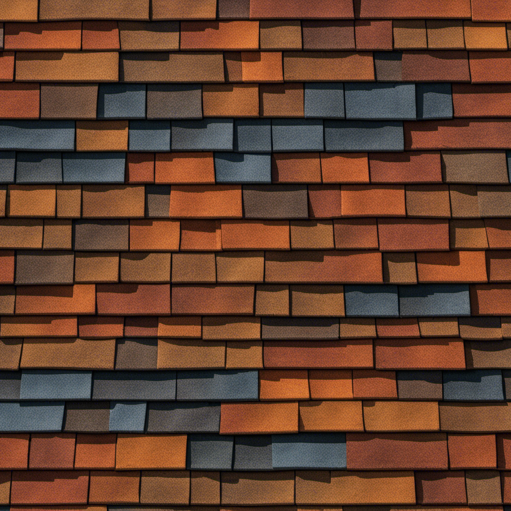 An image that depicts various roof shingles in vibrant, long-lasting colors, each showcasing distinct textures and patterns