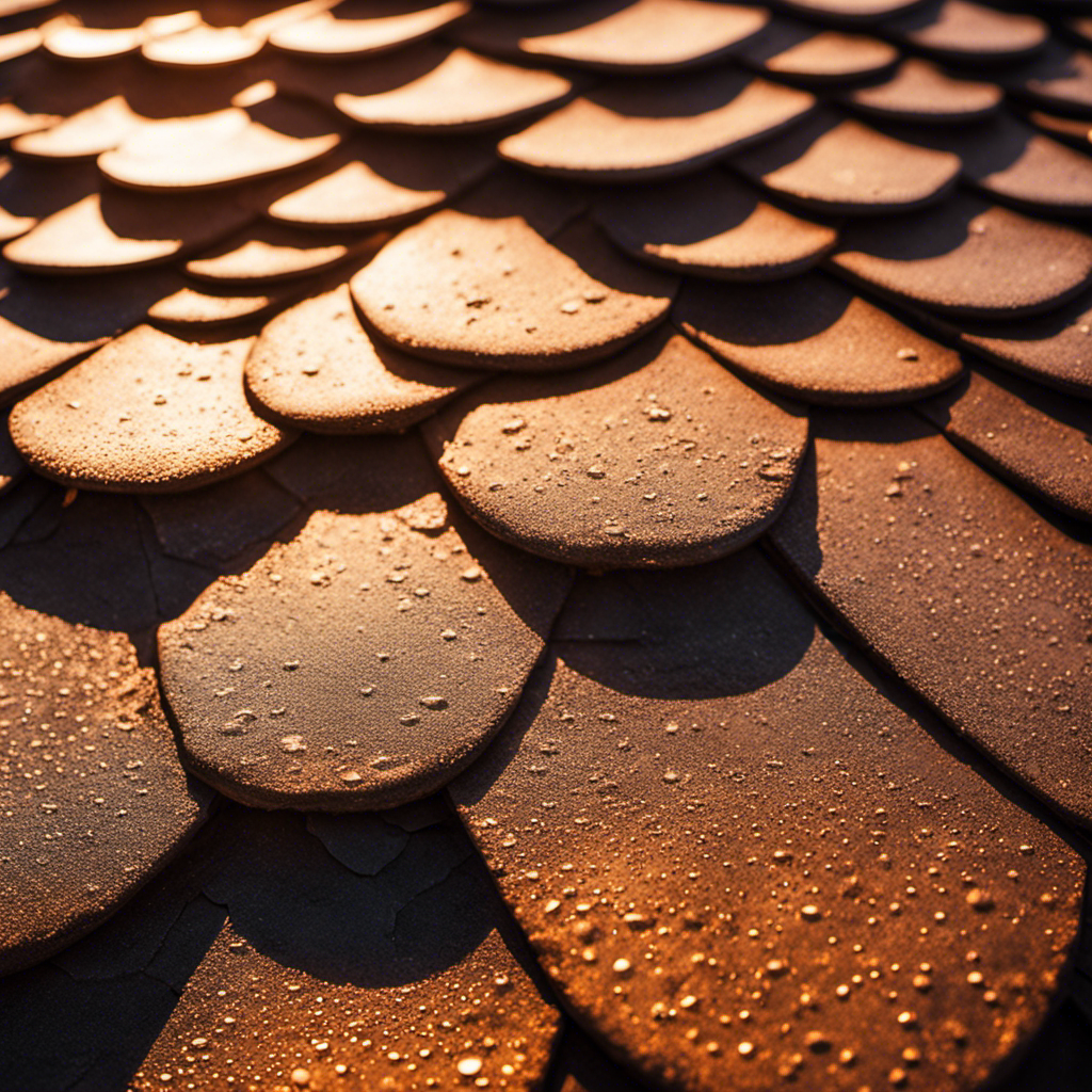 An image showcasing a close-up of a roof surface affected by blistering