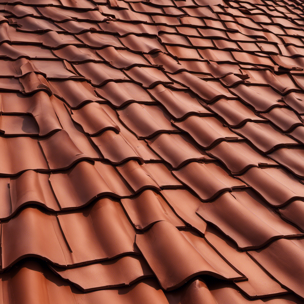 An image showcasing a roof with distinct features: on one side, large, irregular dents caused by hail damage, while on the other side, small, bubbling blisters resulting from heat-induced roof blistering