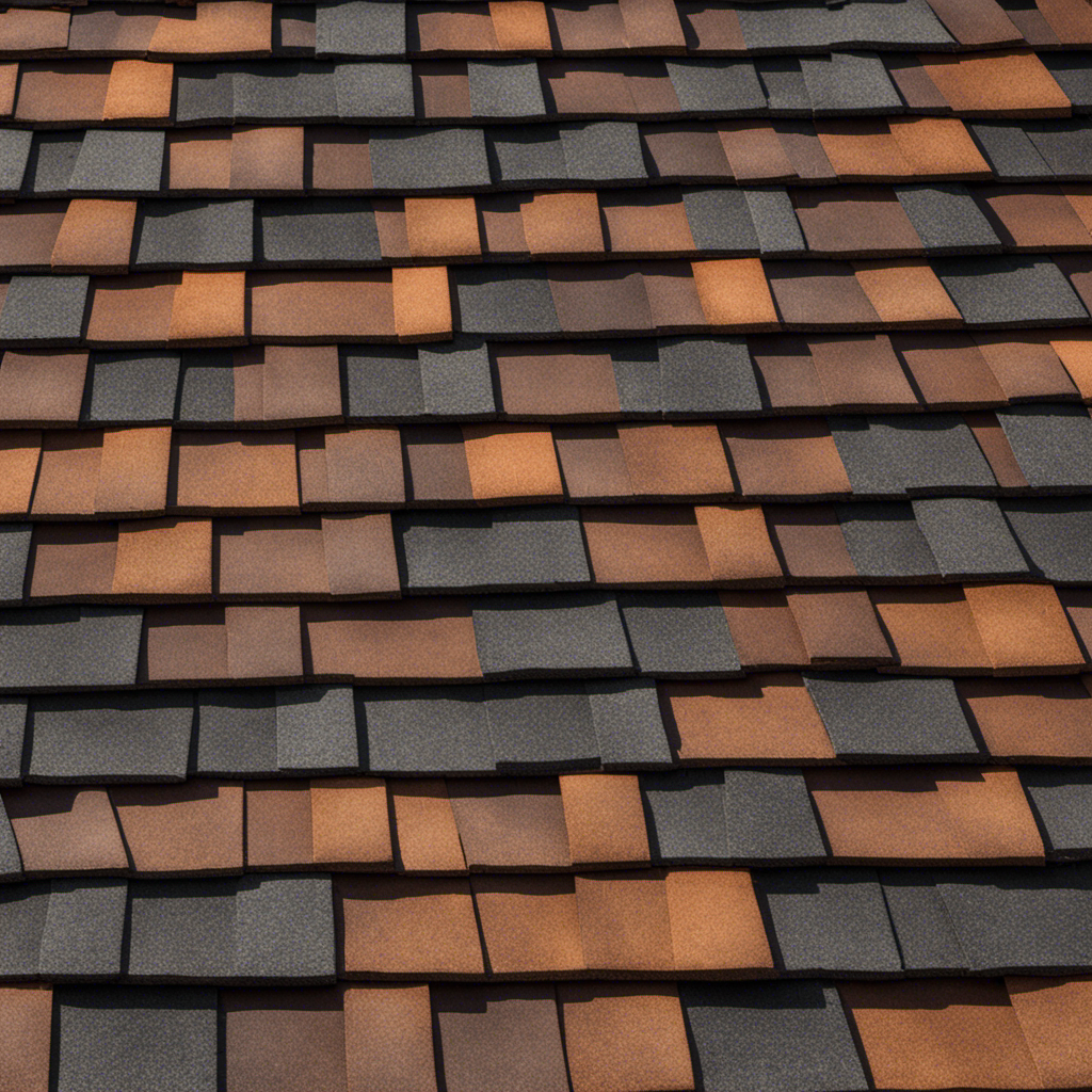 An image capturing a picturesque rooftop adorned with an array of shingles in varying materials, such as durable slate, sturdy metal, and robust asphalt, showcasing the diverse options for long-lasting roofing solutions