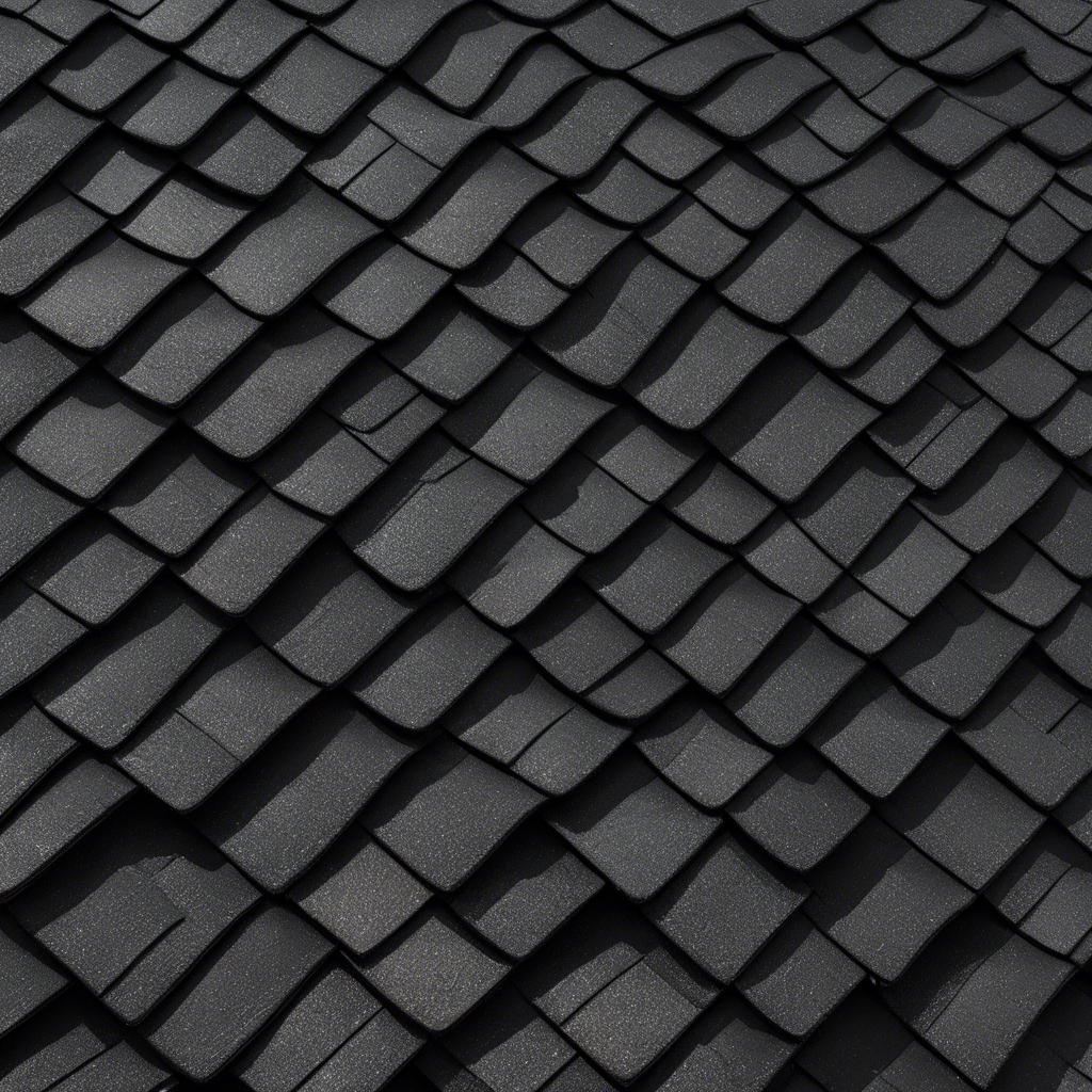 An image capturing the precise moment of a roofer's skilled hands, expertly aligning and securing shingles on the black, glistening tar line