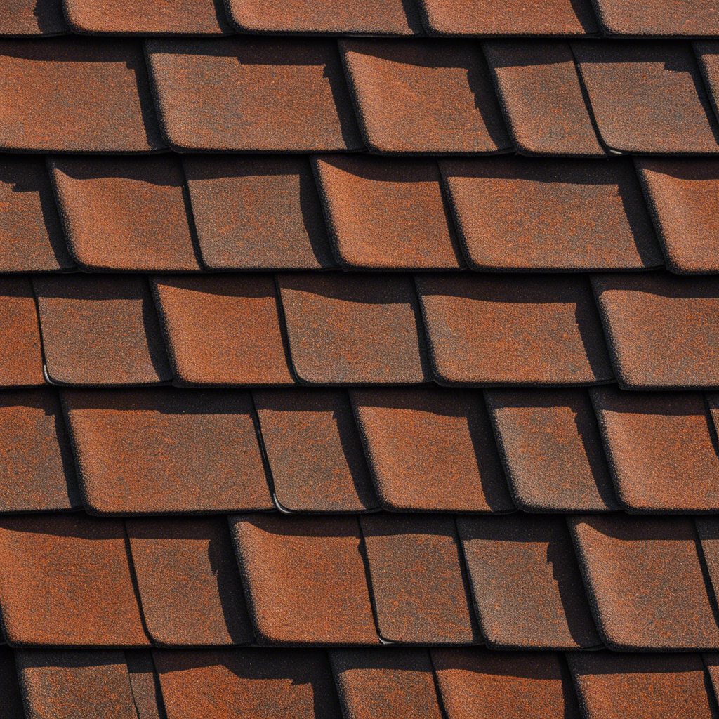 An image showcasing a close-up view of a roof shingle installation, illustrating the juxtaposition between one shingle securely nailed and another shingle improperly stapled, highlighting the importance of proper installation techniques