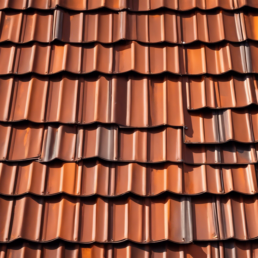 An image showcasing a close-up of a metal roof with visible rust spots, sagging sections, and loose screws, highlighting the biggest problem with metal roofs